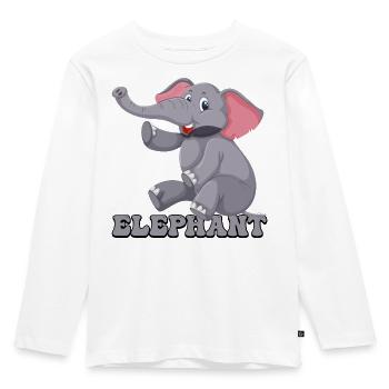 Parade ludique d’éléphants - T-shirt manches longues Premium Enfant - blanc - Devant - AI Model Kid Female (0cm)