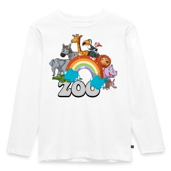 Regenbogen-Zoo-Parade - Kinder Premium Bio Langarmshirt - Weiß - Vorne - AI Model Kid Female (0cm)