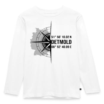 Koordinaten Detmold - Kinder Premium Bio Langarmshirt - Weiß - Vorne - AI Model Kid Female (0cm)