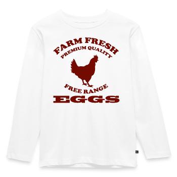 EGGS - Kinder Premium Bio Langarmshirt - Weiß - Vorne - AI Model Kid Female (0cm)