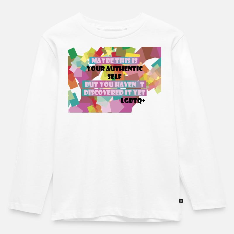 Wer bin ich? LGBTQ+? - Kinder Premium Bio Langarmshirt - Weiß