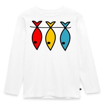 POISSON. POISSON D'AVRIL. HUMOUR. MER. OCÉAN - T-shirt manches longues Premium Enfant - blanc - Devant - AI Model Kid Female (0cm)