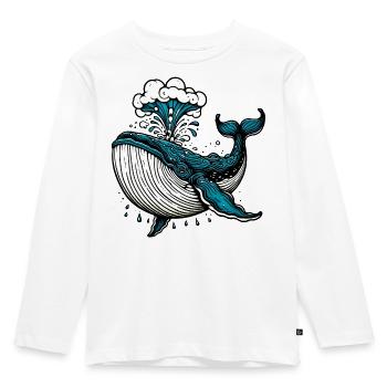 Wal - Kinder Premium Bio Langarmshirt - Weiß - Vorne - AI Model Kid Female (0cm)