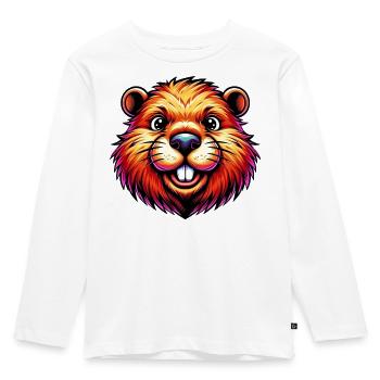 Bieber - Kinder Premium Bio Langarmshirt - Weiß - Vorne - AI Model Kid Female (0cm)