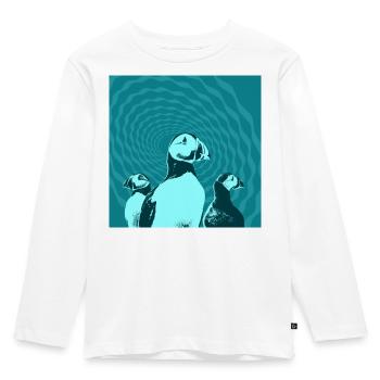 Puffin Gang - Kids' Premium Longsleeve Shirt - white - Front - AI Model Kid Female (0cm)