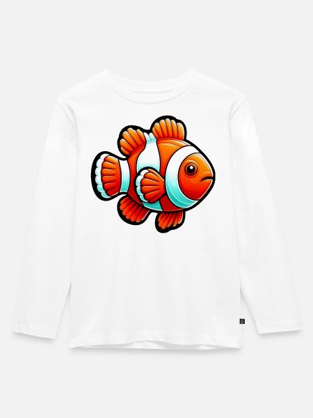 Clownfisch - Kinder Premium Bio Langarmshirt - Weiß