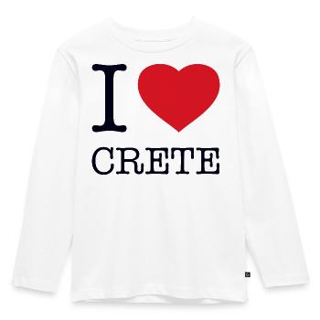 I LOVE CRETE Kreta - Kinder Premium Bio Langarmshirt - Weiß - Vorne - AI Model Kid Female (0cm)