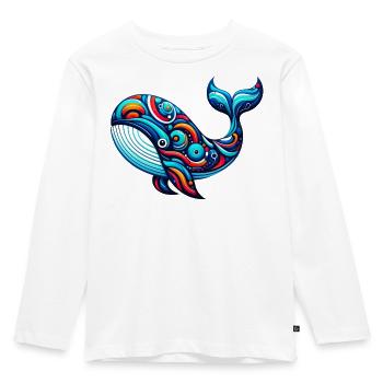 Wal - Kinder Premium Bio Langarmshirt - Weiß - Vorne - AI Model Kid Female (0cm)
