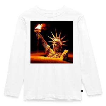 Freiheit - Kinder Premium Bio Langarmshirt - Weiß - Vorne - AI Model Kid Female (0cm)