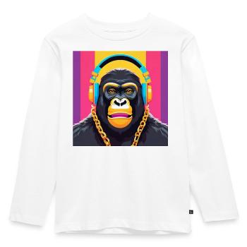Gorilla, Primat, Affe - Kinder Premium Bio Langarmshirt - Weiß - Vorne - AI Model Kid Female (0cm)