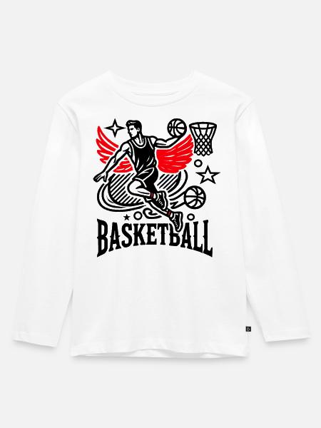 Rote Flügel Symbolik - Kinder Premium Bio Langarmshirt - Weiß