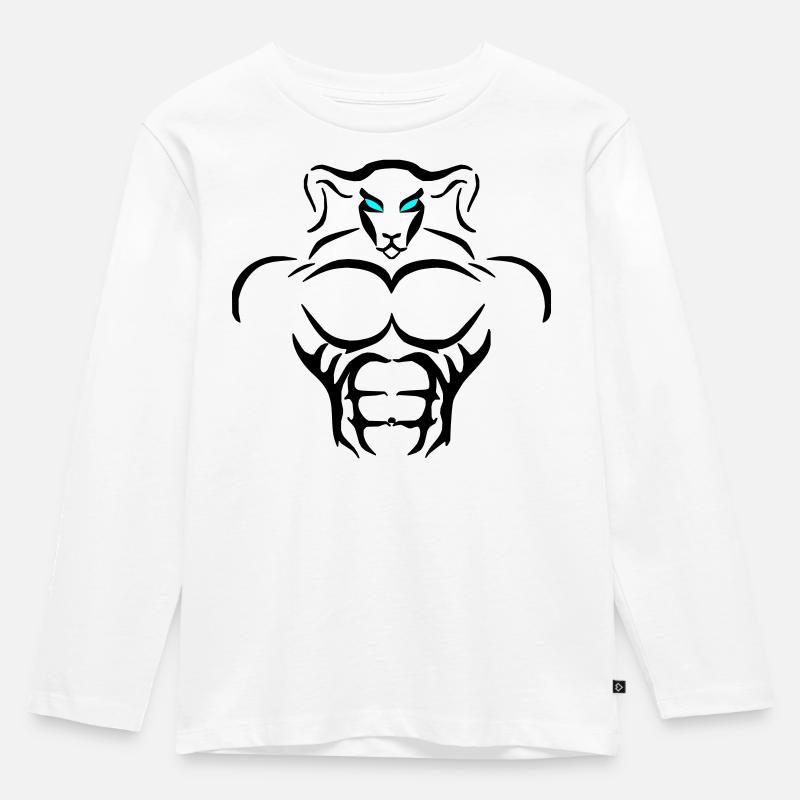 Alpha Aries Deluxe - Kinder Premium Bio Langarmshirt - Weiß