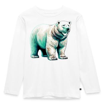 Weißer Eisbär - Kinder Premium Bio Langarmshirt - Weiß - Vorne - AI Model Kid Female (0cm)