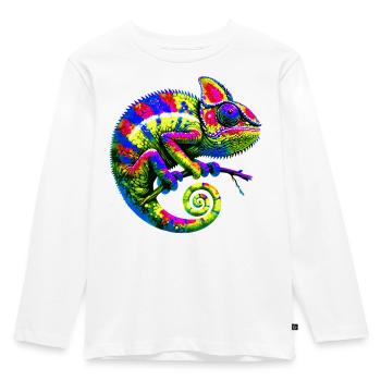 Chameleon - Kids' Premium Longsleeve Shirt - white - Front - AI Model Kid Female (0cm)