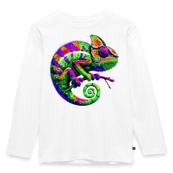 Caméléon - T-shirt manches longues Premium Enfant - blanc - Devant - AI Model Kid Female (0cm)