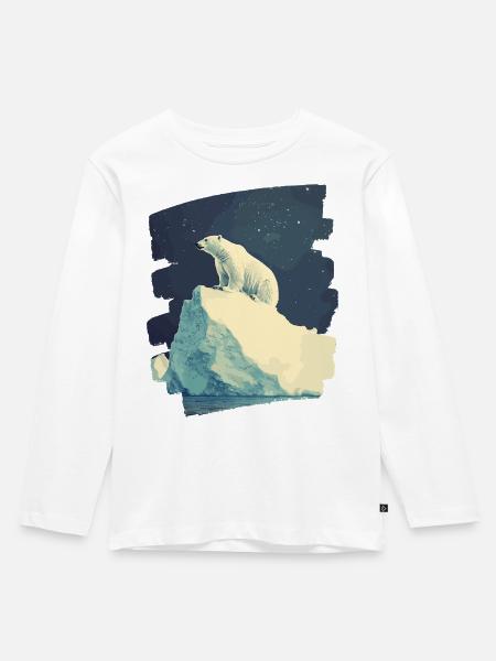 Eisbär - Kinder Premium Bio Langarmshirt - Weiß