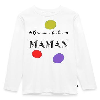 MAMAN. FÊTE DES MÈRES. BONNE FÊTE MAMAN - T-shirt manches longues Premium Enfant - blanc - Devant - AI Model Kid Female (0cm)