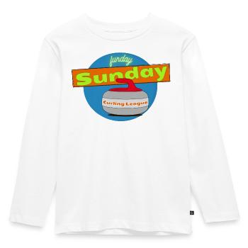 Sunday Funday Curling League Design - Kids' Premium Longsleeve Shirt - white - Front - AI Model Kid Female (0cm)