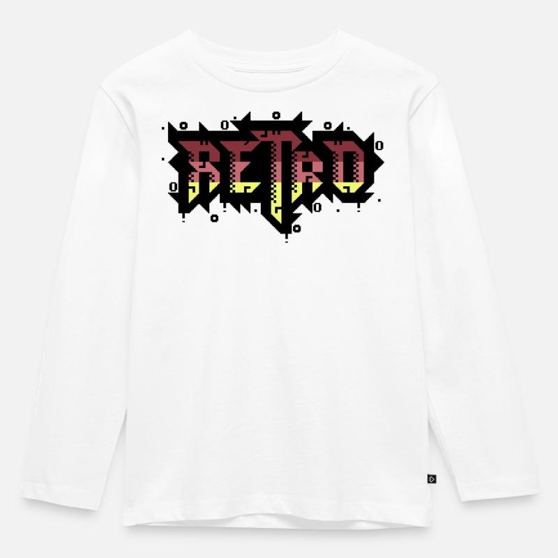 PETSCII Graffiti Retro - Kinder Premium Bio Langarmshirt - Weiß