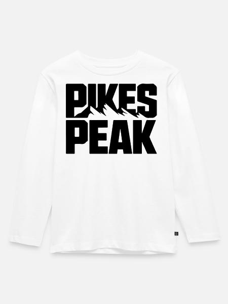 Pikes Peak Moderner Berg - Kinder Premium Bio Langarmshirt - Weiß