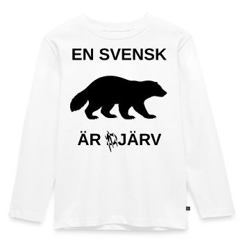 A Swede is järv (bold) (pun) (silhouette) 🇸🇪 - Kids' Premium Longsleeve Shirt - white - Front - AI Model Kid Female (0cm)