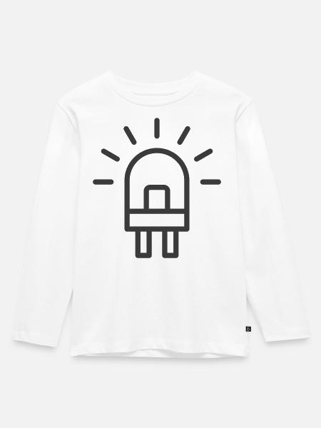 LED-Glühbirnen-Liniensymbol - Kinder Premium Bio Langarmshirt - Weiß
