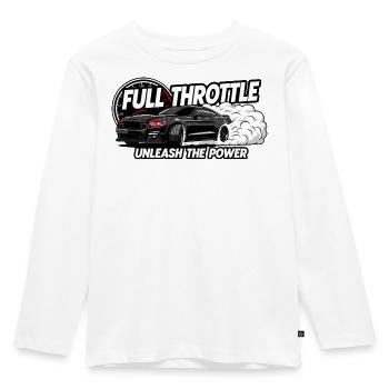 Full Throttle: Unleash The Power - Kids' Premium Longsleeve Shirt - white - Front - AI Model Kid Female (0cm)