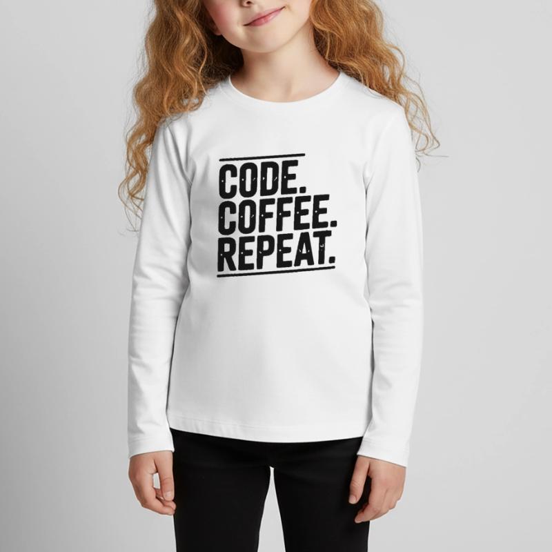 Code Coffee Repeat Kids' Premium Longsleeve Shirt