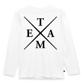 Team - Kinder Premium Bio Langarmshirt - Weiß - Vorne - AI Model Kid Female (0cm)
