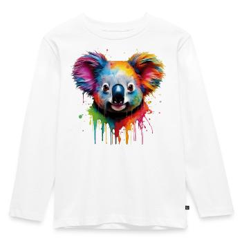 Rainbow Koala Watercolor - Kids' Premium Longsleeve Shirt - white - Front - AI Model Kid Female (0cm)