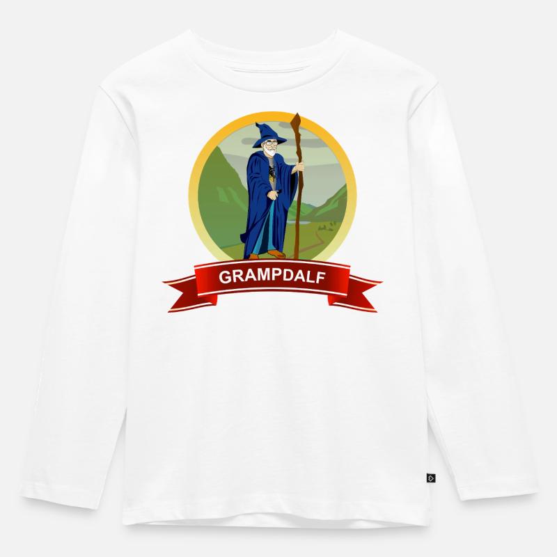 Grampdalf Zaubererwappen - Kinder Premium Bio Langarmshirt - Weiß