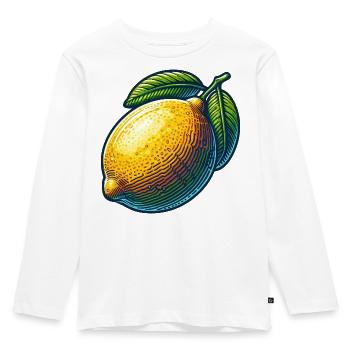 Citron éclatant et feuilles vertes - T-shirt manches longues Premium Enfant - blanc - Devant - AI Model Kid Female (0cm)