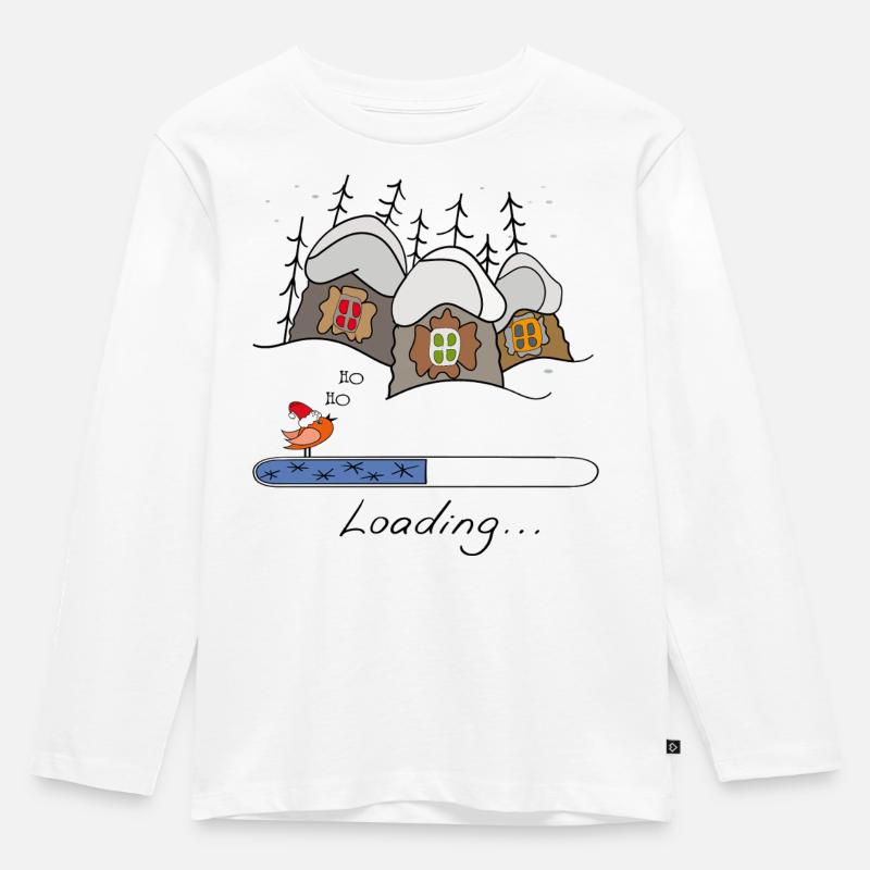 Weihnachtszeit Loading - Kinder Premium Bio Langarmshirt - Weiß