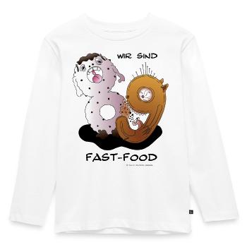 We are fast food - Kids' Premium Longsleeve Shirt - white - Front - AI Model Kid Female (0cm)
