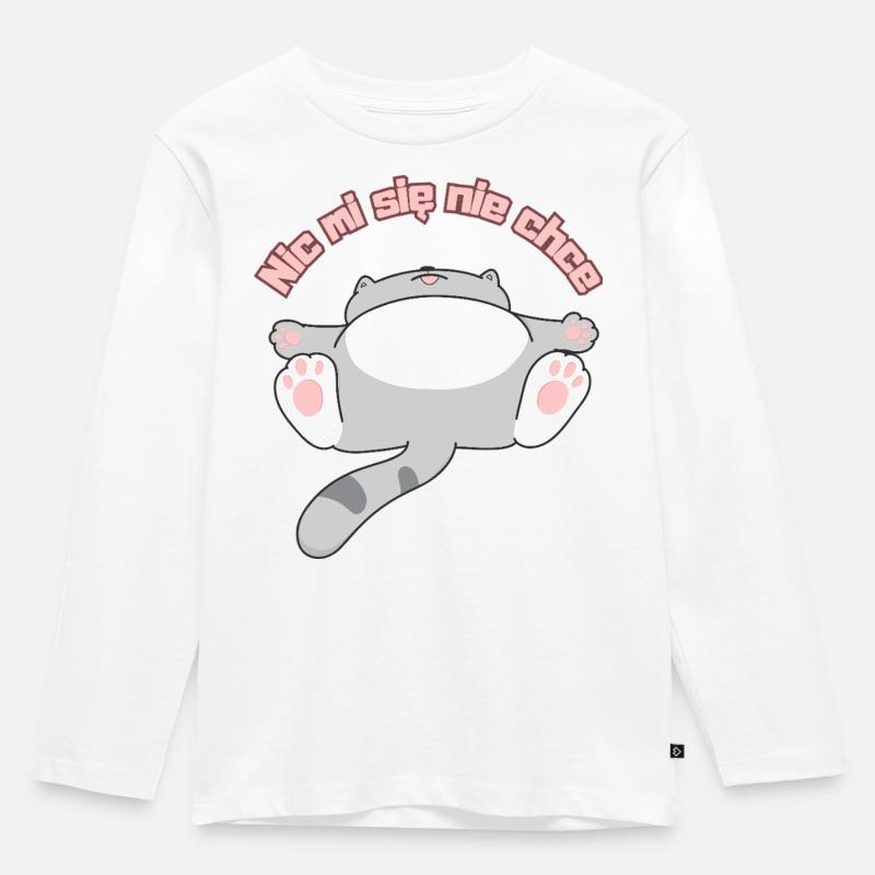 Nic_mi_się_nie_chce - Kinder Premium Bio Langarmshirt - Weiß
