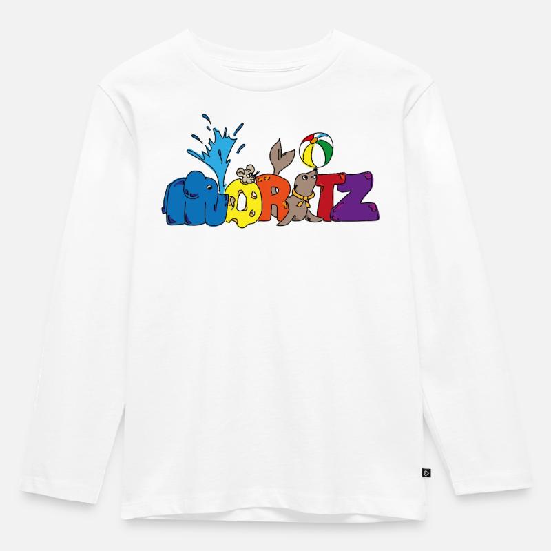 Moritz im Zirkus - Kinder Premium Bio Langarmshirt - Weiß
