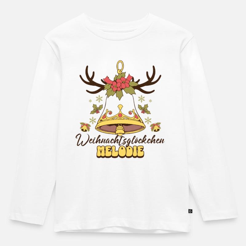 Weihnachtsmelodien - Kinder Premium Bio Langarmshirt - Weiß