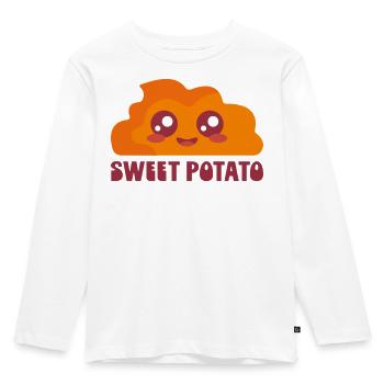 Patate douce dessin animé mignon - T-shirt manches longues Premium Enfant - blanc - Devant - AI Model Kid Female (0cm)
