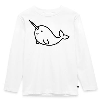Narwal - Kinder Premium Bio Langarmshirt - Weiß - Vorne - AI Model Kid Female (0cm)
