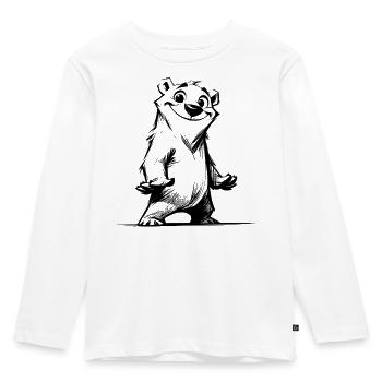 Cartoon bear cool charisma to cuddle - Kids' Premium Longsleeve Shirt - white - Front - AI Model Kid Female (0cm)