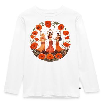 Poppy Circle Bellydance Trio - Kids' Premium Longsleeve Shirt - white - Front - AI Model Kid Female (0cm)