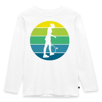 Tennis - Kinder Premium Bio Langarmshirt - Weiß - Vorne - AI Model Kid Female (0cm)