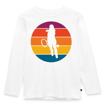 Tennis - Kinder Premium Bio Langarmshirt - Weiß - Vorne - AI Model Kid Female (0cm)