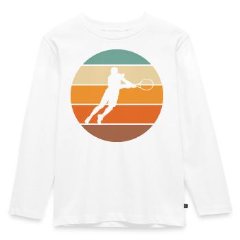 Tennis - Kinder Premium Bio Langarmshirt - Weiß - Vorne - AI Model Kid Female (0cm)