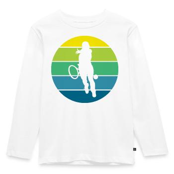 Tennis - Kinder Premium Bio Langarmshirt - Weiß - Vorne - AI Model Kid Female (0cm)
