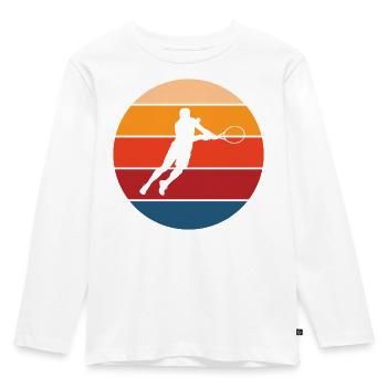 Tennis - Kinder Premium Bio Langarmshirt - Weiß - Vorne - AI Model Kid Female (0cm)