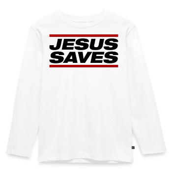 Jesus saves - Kids' Premium Longsleeve Shirt - white - Front - AI Model Kid Female (0cm)