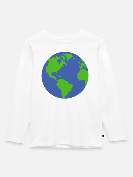 Planet Erde - Kinder Premium Bio Langarmshirt - Weiß