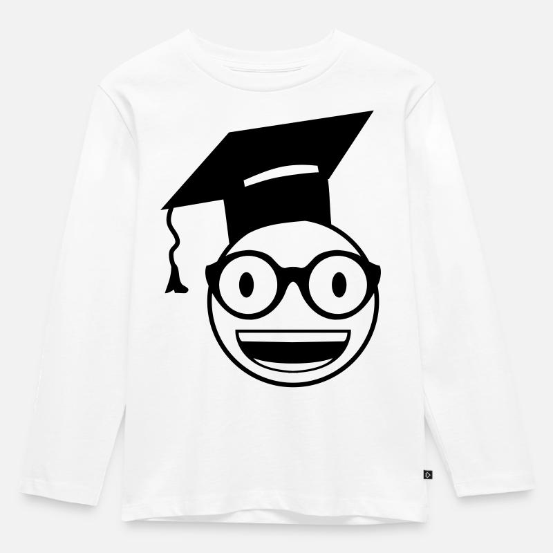 Nerd Student - Kinder Premium Bio Langarmshirt - Weiß