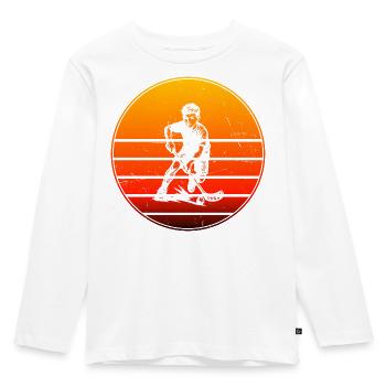 Klare Floorball Botschaft - Kinder Premium Bio Langarmshirt - Weiß - Vorne - AI Model Kid Female (0cm)